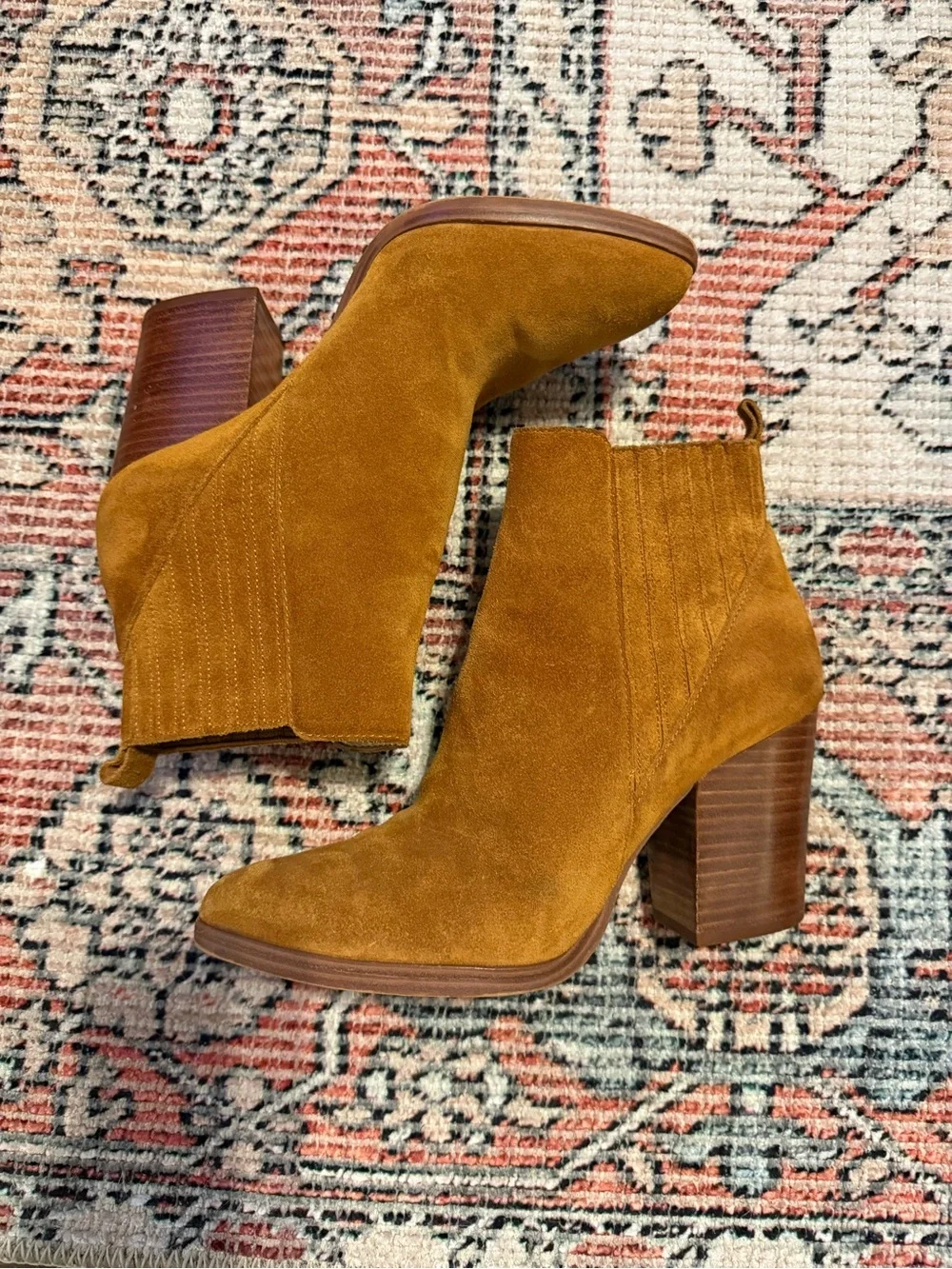 Marc Fisher Suede Block Heel Ankle Boots Size 7